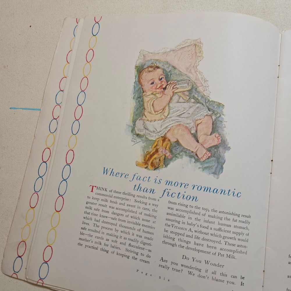 VTG 1930 Pet Milk Company Infant Baby Bottle Feeding Booklet MCM Antique Art USA - Picture 6 of 15